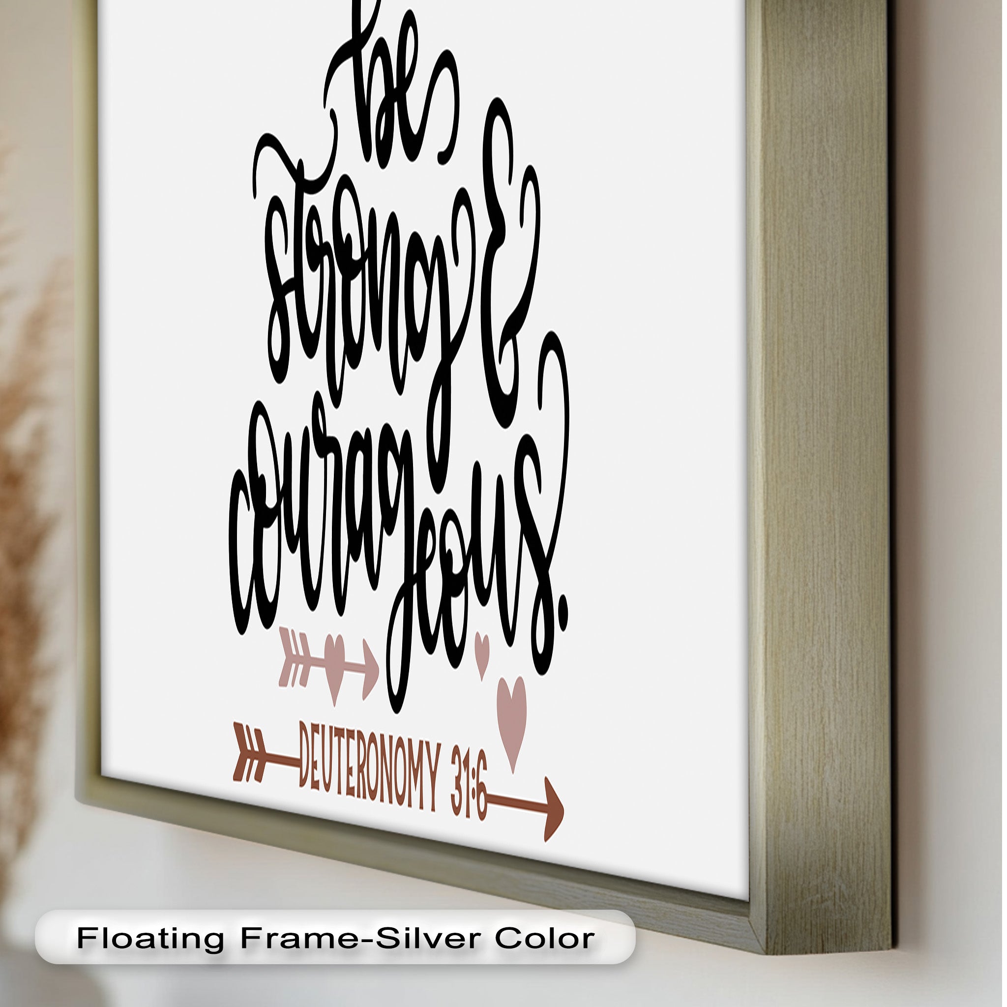Be Strong & Courageous - Deuteronomy 31:6 Bible Verse Oil Painting - Inspirational Christian Wall Art for Home, Church & Office Decor