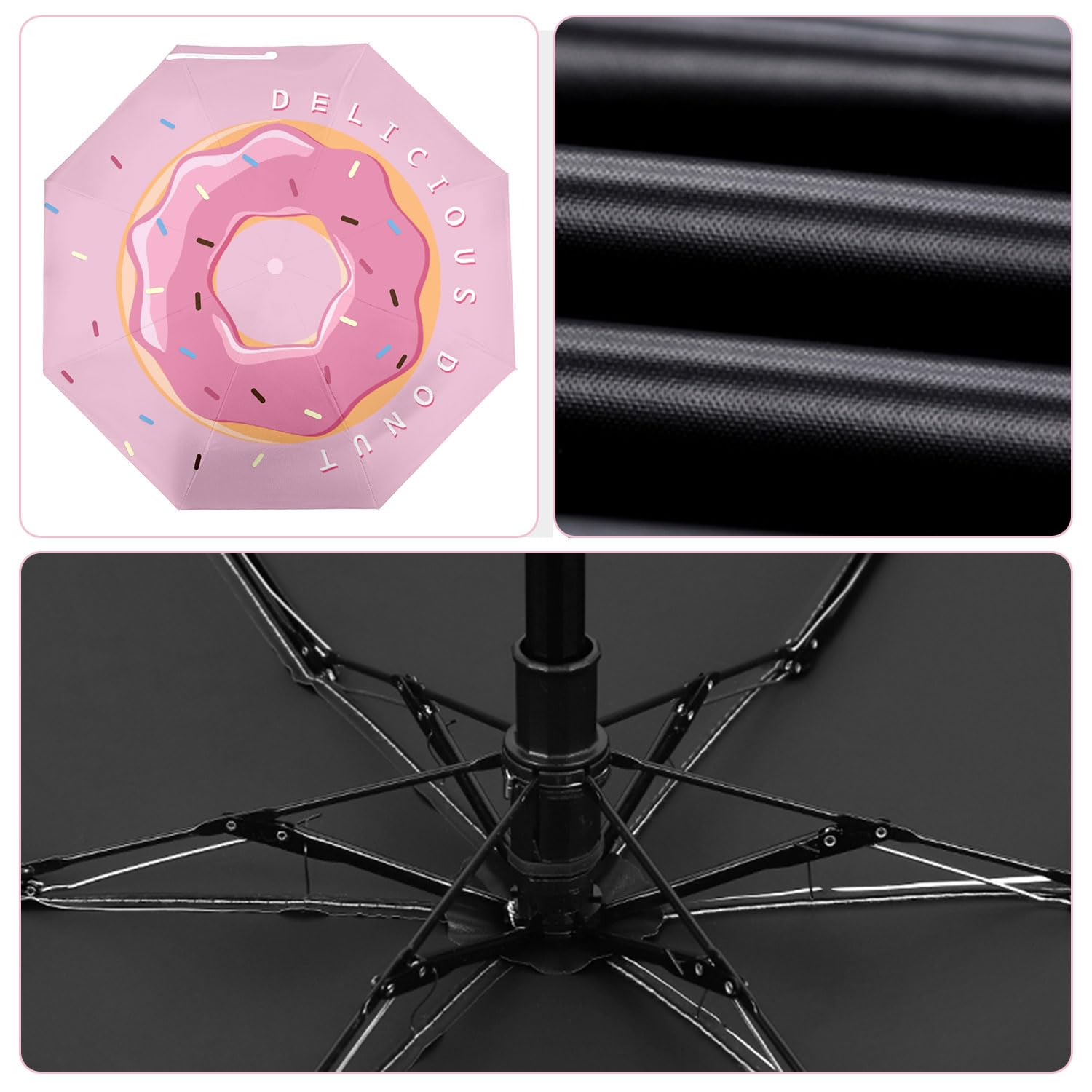 YumSur Mini Travel Sun & Rain Umbrella - Compact Folding UV Protection Umbrella with Case, 8 Ribs, Lightweight for Women & Men - Perfect for Beach, Hiking, Commuting & Outdoor Activities