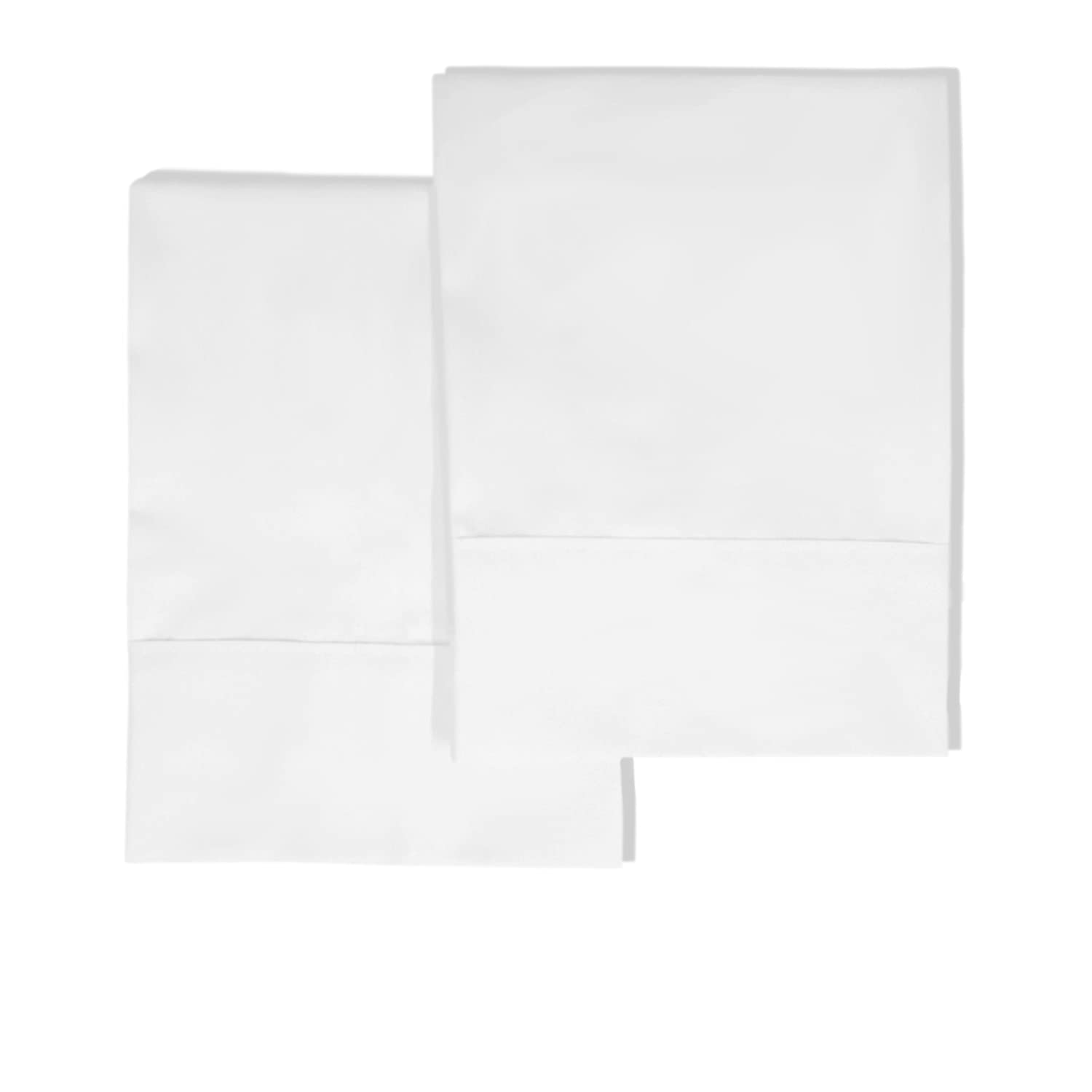 1000 Thread Count 100% Long Staple Cotton Pillowcases - Luxurious Sateen Weave Standard Size Set of 2 (White) | Ultra Soft Bedding for Hotel-Like Comfort at Home