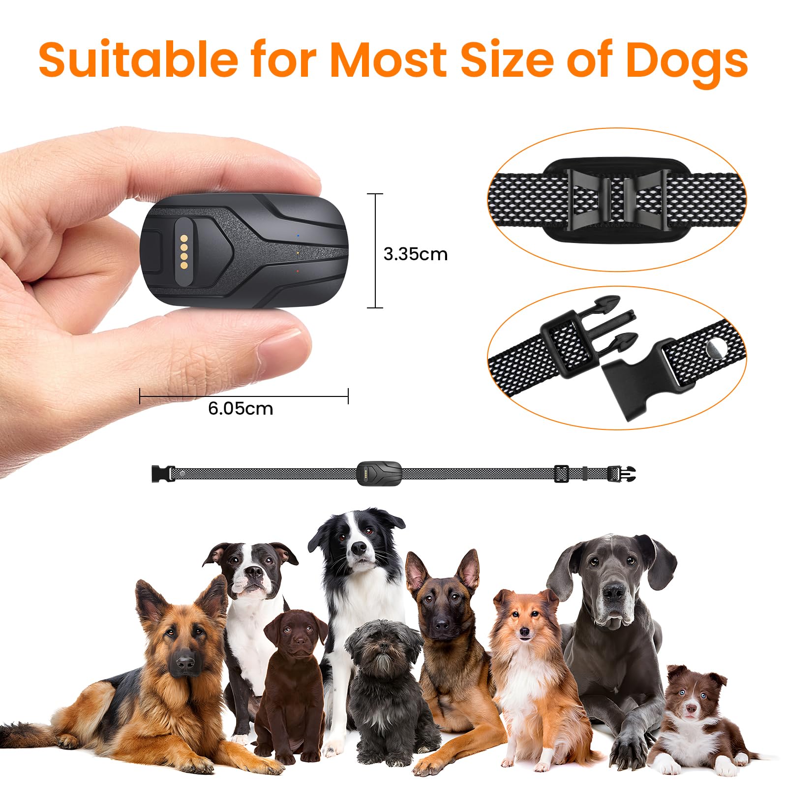 **GPS Dog Tracker & Activity Monitor - Unlimited Range Smart Collar with Real-Time Tracking & Wireless Fence | Pet Fitness & Wellness Tracker (Free 1-Year Membership) | Perfect for Outdoor Adventures & Daily Pet Safety**