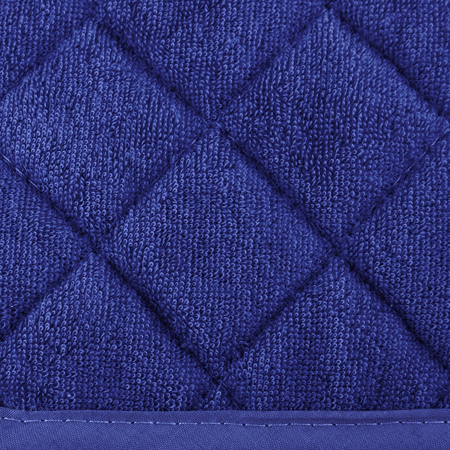 Lavish Home 2-Piece Oversized Heat Resistant Quilted Cotton Pot Holder Set - Blue | Oven Mitts for Cooking, Baking & Kitchen Safety