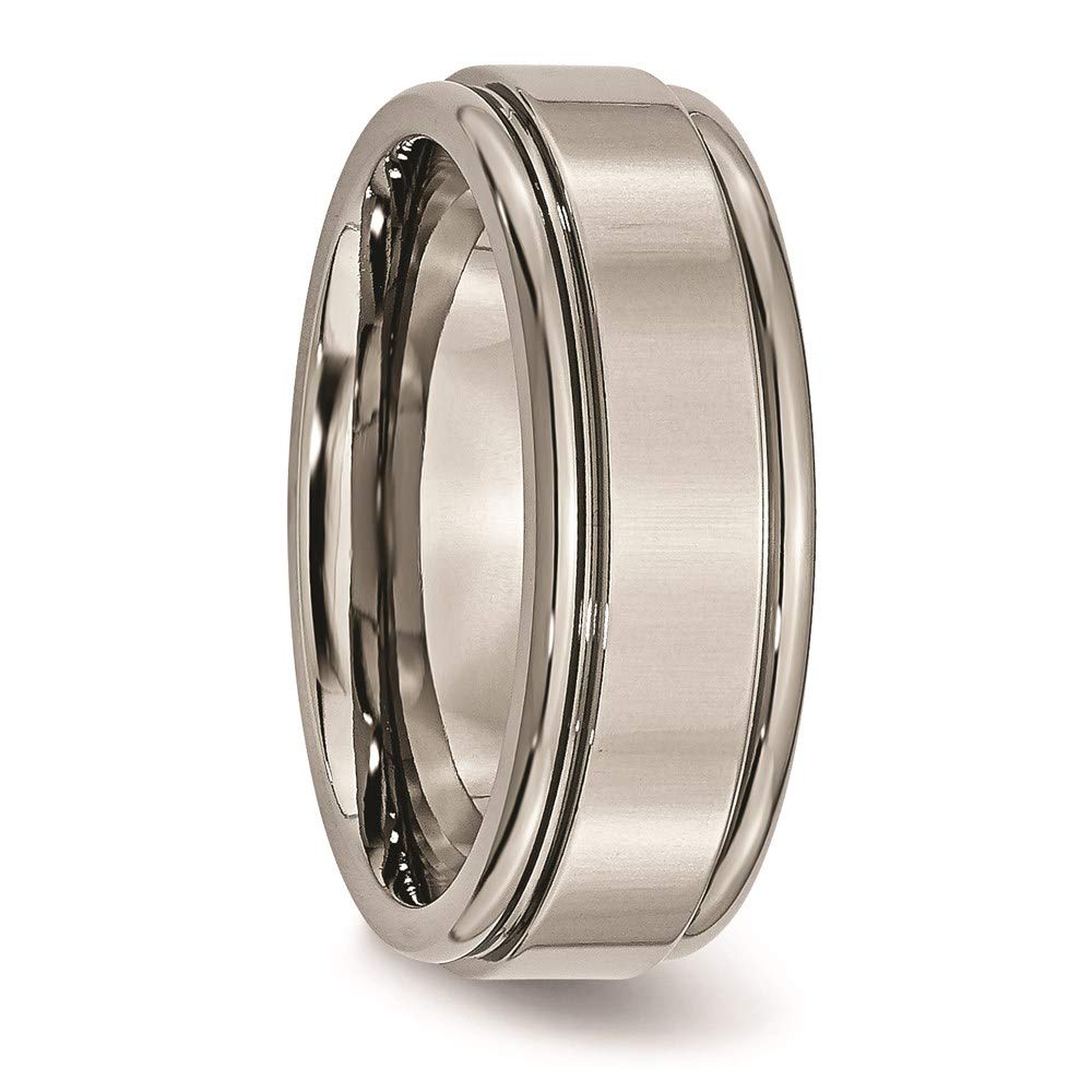 8mm Titanium Grooved Edge Wedding Band Ring for Women - Elegant Bridal Engagement Jewelry, Perfect Gift for Her - Ideal for Proposals, Anniversaries & Special Occasions