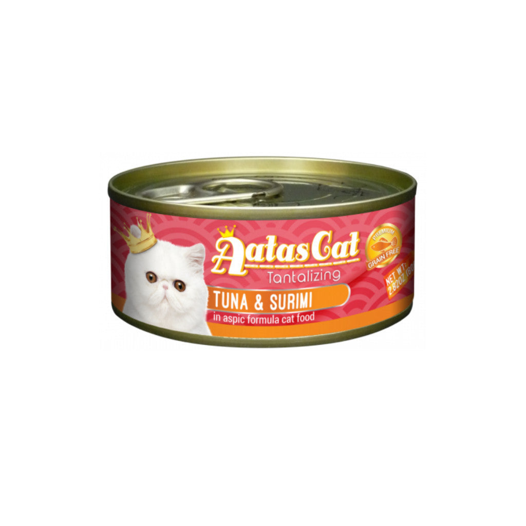 Premium Aatas Cat Food Variety Pack - Tuna, Ocean Fish, Squid, Snapper, Shirasu Sardine & Crab in Beef Aspic (80g) - High-Protein, Nutrient-Rich Wet Cat Food for Adult & Senior Cats - Perfect for Mealtime, Training Treats & Picky Eaters