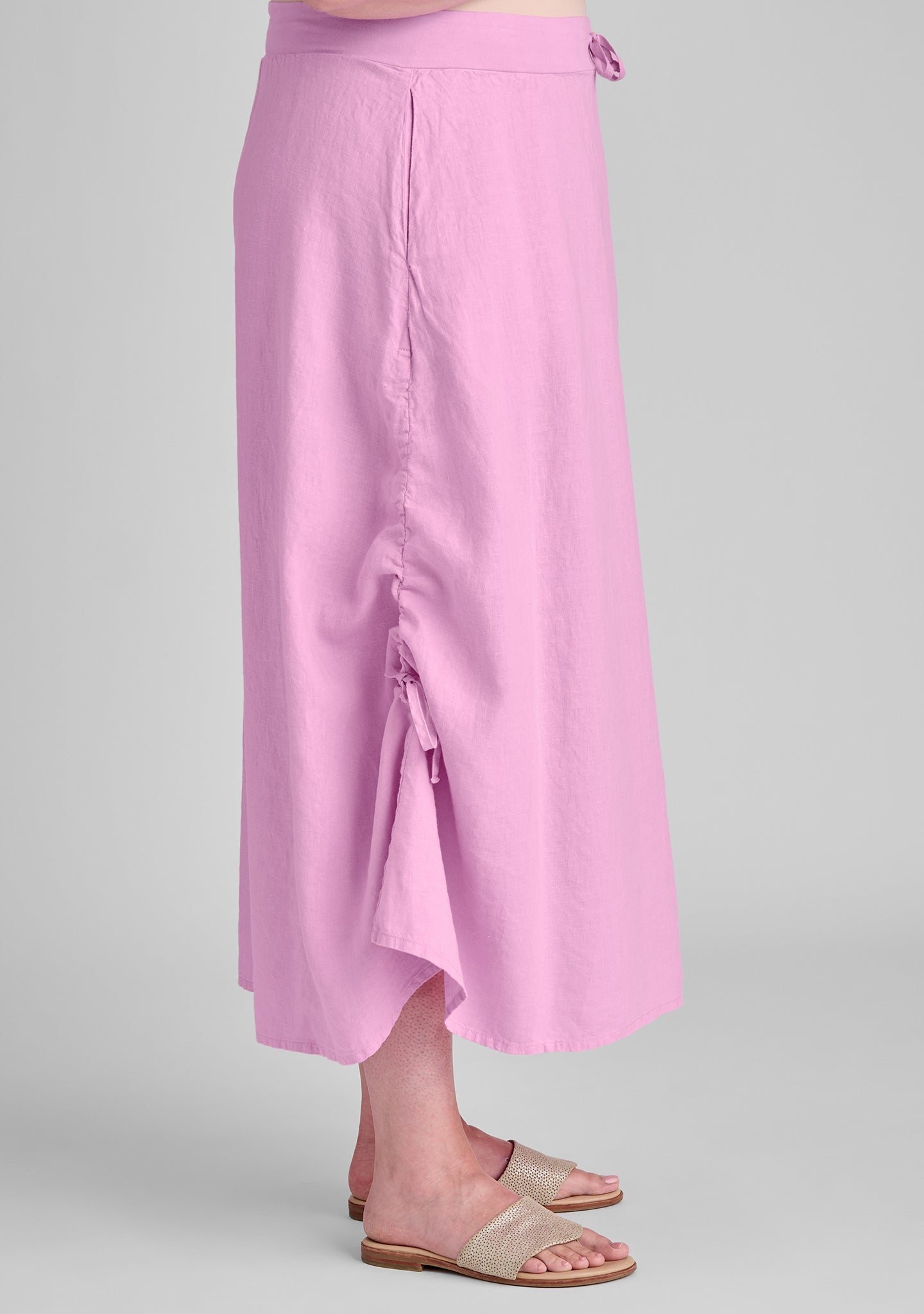 Elegant Cinched Waist Linen Maxi Skirt for Women | Flowy Summer Beach Dress | Perfect for Vacations, Weddings & Boho Outfits