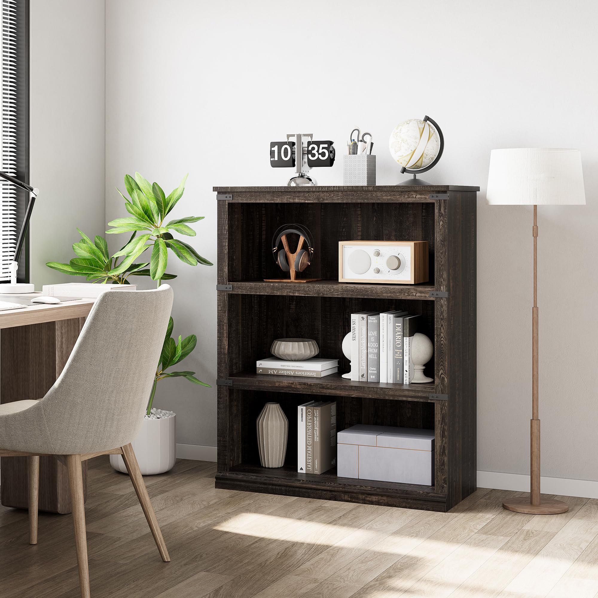 GARVEE 3-Tier Farmhouse Bookcase with Storage - 40