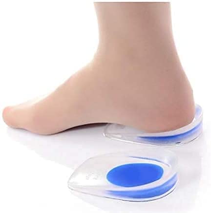 Orthopedic Gel Heel Cups for Pain Relief - Silicone Heel Pads for Heel Spurs, Plantar Fasciitis & Ankle Support - Shock Absorbing Shoe Inserts for Men & Women (Blue) - Perfect for Running, Walking & Everyday Comfort