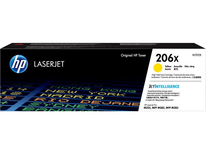 Original HP 206X Yellow High Yield Toner Cartridge - Compatible with HP LaserJet Pro M283fdw & M255dw Printers | Ideal for Office Documents, Business Reports & Home Printing