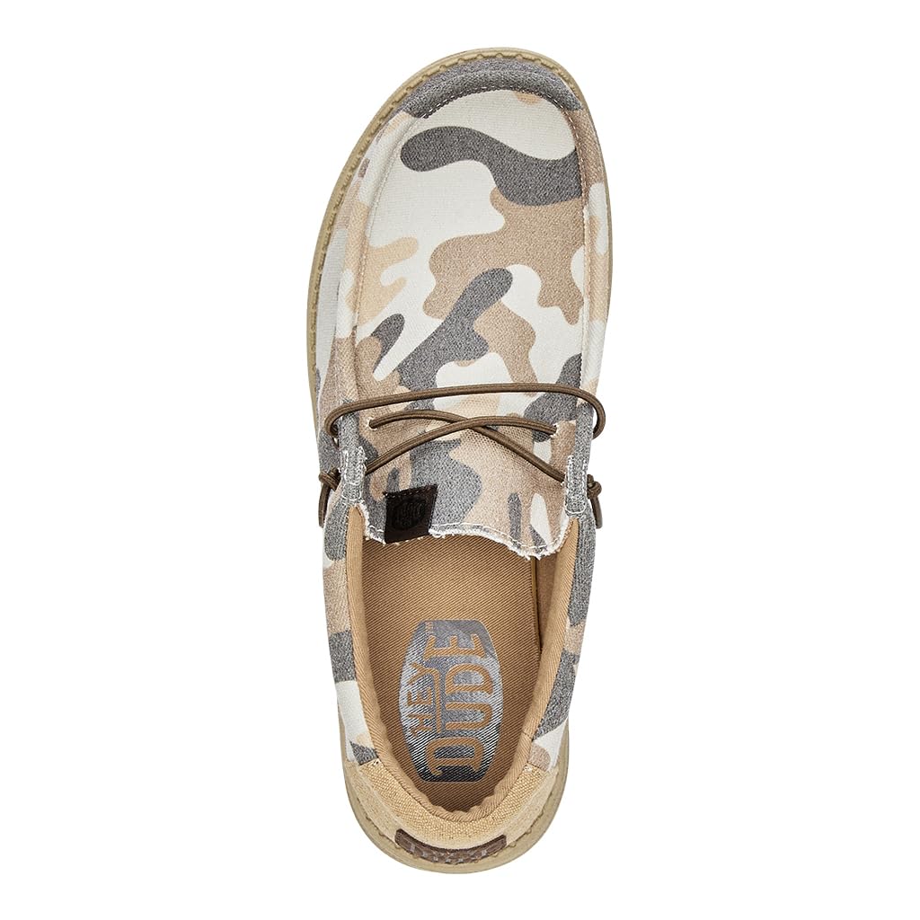 Hey Dude Men's Wally Washed Camo Slip-On Loafers - Lightweight Comfortable Shoes for Men | Perfect for Casual Wear, Travel & Everyday Use