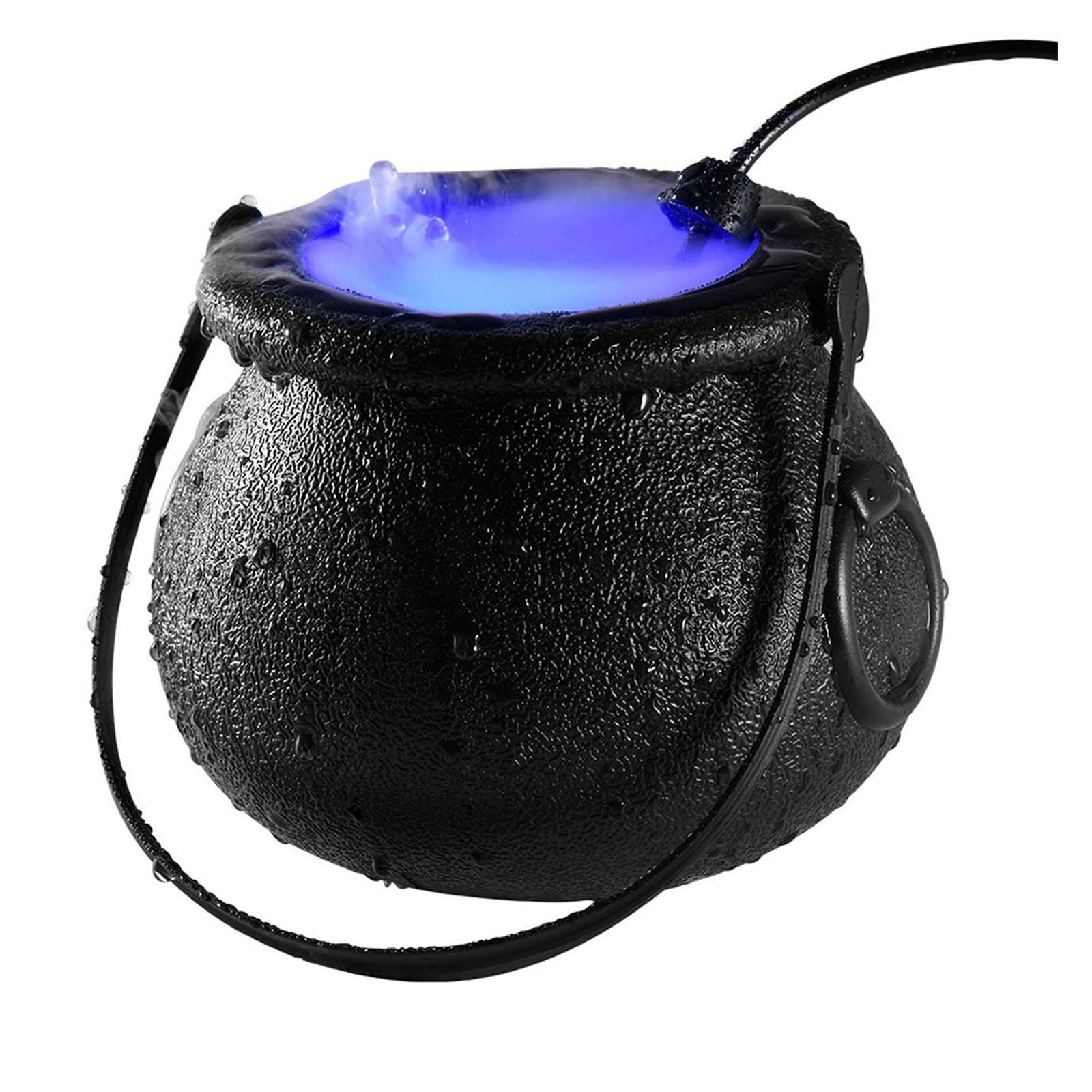 Halloween Cauldron with Fog Maker & Color Changing LED Lights - Witch Cauldron Mist Maker Water Fountain for Indoor Outdoor Decor - Perfect for Home, Porch & Halloween Party Decorations (Black)