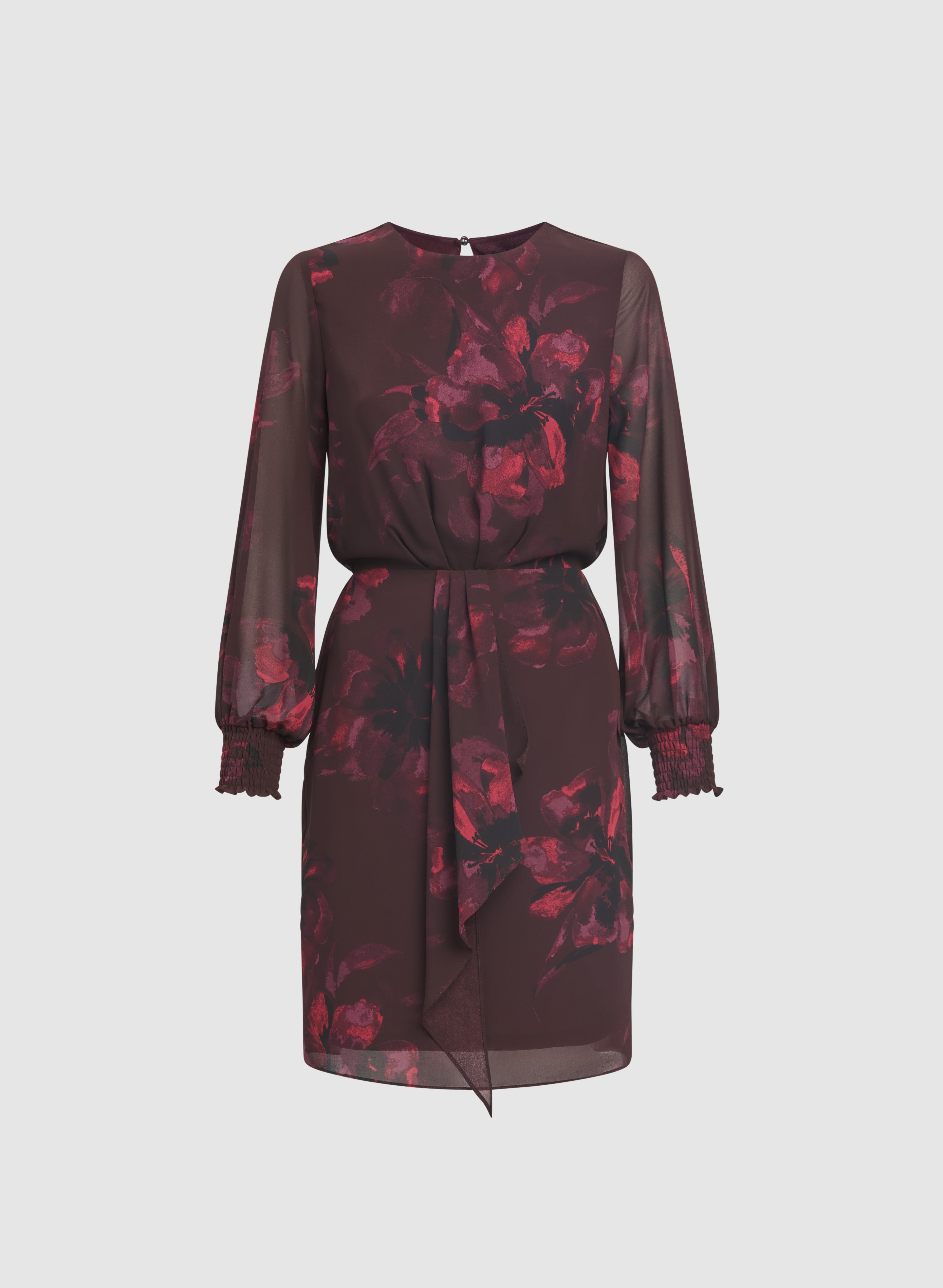 Floral Flounce Front Dress - Elegant Summer Midi Dress for Women | Perfect for Weddings, Parties & Casual Outings