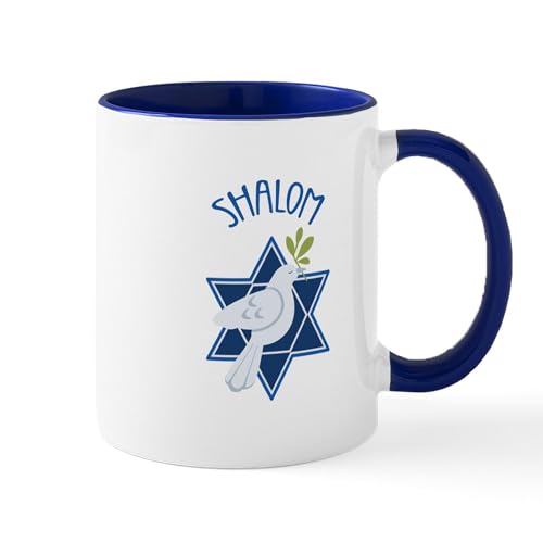 White/Navy Inside - SHALOM Mugs