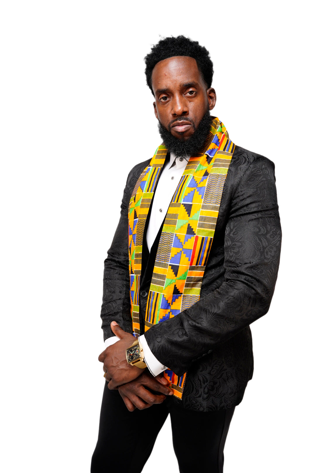 Authentic African Kente Print Stole & Sash - Dupise Akannipa DP4075S - Perfect for Weddings, Cultural Events & Fashion Accessories
