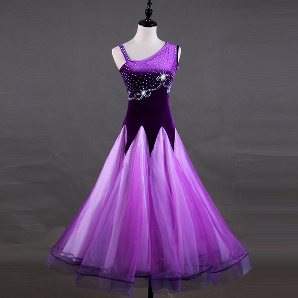 Elegant Women's Ballroom Dance Competition Dress - Modern Sleeveless Performance Dress for Latin, Tango & Waltz - Perfect for Dance Shows, Competitions & Performances