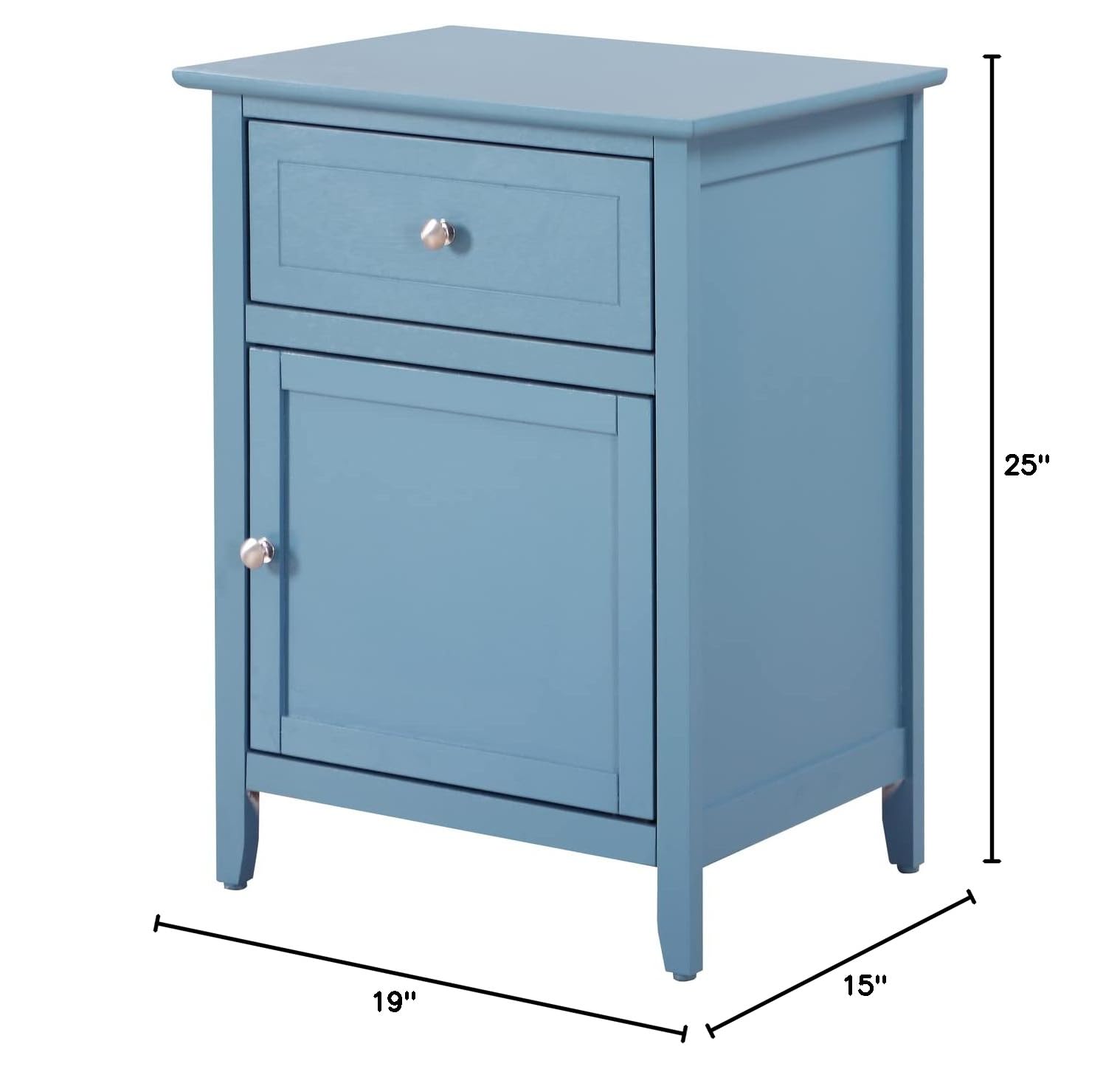 Teal Nightstand with Drawer - 25