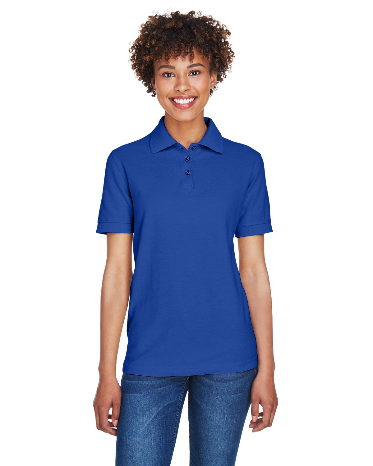UltraClub 8541 Women's Whisper Pique Polo Shirt - Soft Breathable Cotton, Slim Fit, Short Sleeve - Perfect for Golf, Tennis & Casual Wear