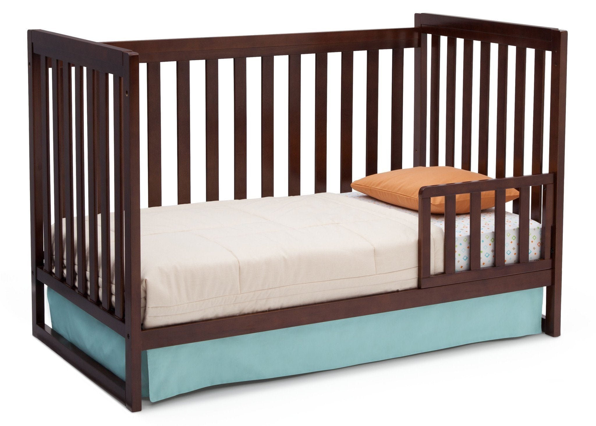 Urban Classic 3-in-1 Convertible Baby Crib with Toddler Rail - White Nursery Furniture for Newborns to Toddlers | Perfect for Small Spaces & Modern Nurseries