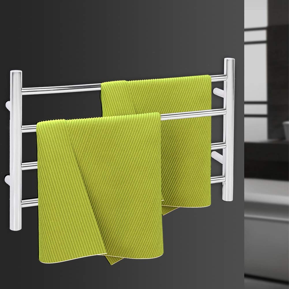 Stainless Steel Wall Mounted Electric Clothes Drying Rack - Fast Heating, Anti Leakage, 110V US Plug - Perfect for Small Spaces, Bathrooms & Laundry Rooms