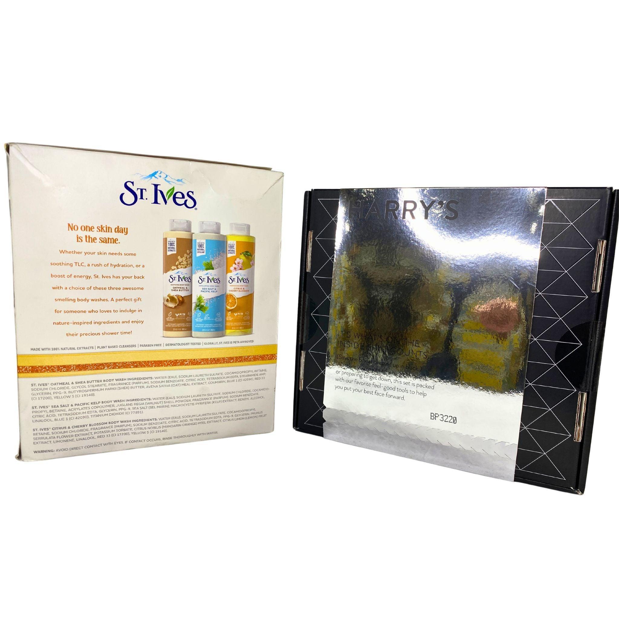 St Ives Fresh Face & Shower Me with Love Gift Set + Harry's Shave Set Assorted Mix (24 Pcs) - Perfect for Valentine's Day Gifts, Birthday Presents & Self-Care Essentials
