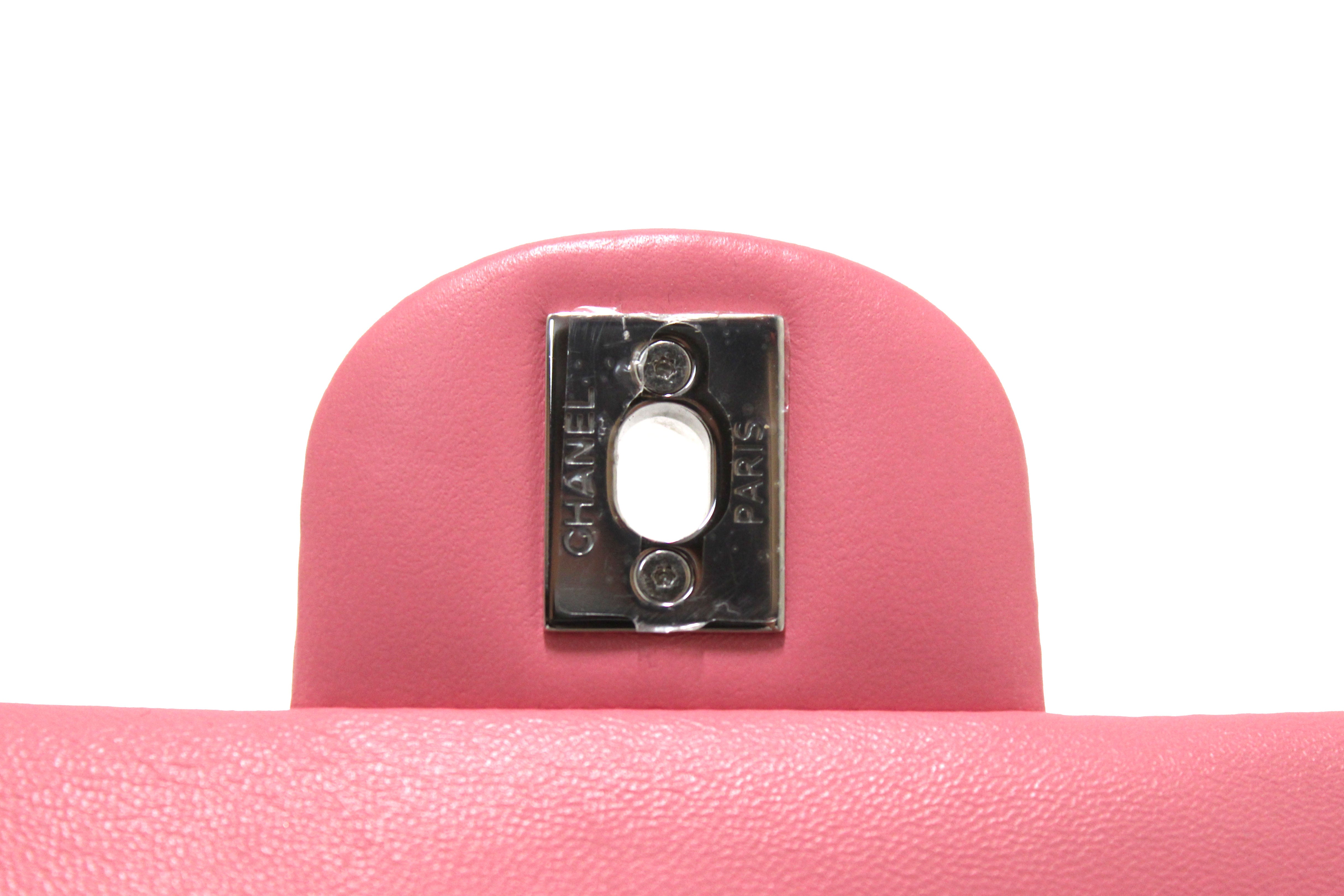 Authentic Chanel Quilted Pink Lambskin Leather Mini Square Classic Flap Bag - Luxury Crossbody Purse for Women, Perfect for Date Night & Special Occasions