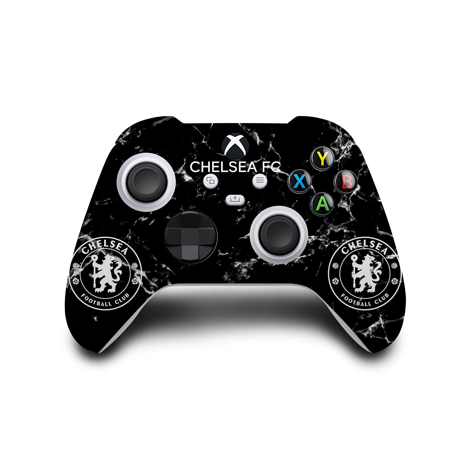 Official Chelsea Football Club Black Marble Mixed Logo Vinyl Skin Sticker Decal Compatible with Xbox Series S Console & Controller Bundle - Perfect for Gaming, Customization, and Fan Showcase