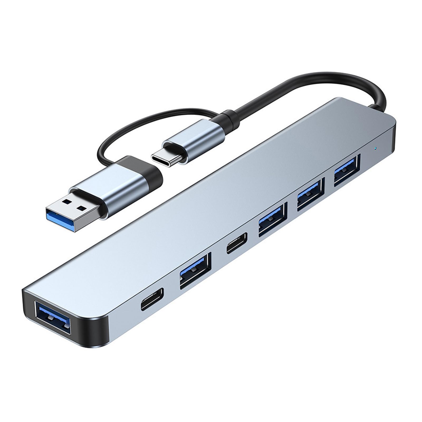 7-Port USB C Hub with USB 3.0 Adapter - Aluminum USB C to USB 3.0 Multiport Extender Converter & Charger for MacBook Pro/Air, iPad, Laptop, PC - Perfect for Home Office, Gaming & Travel Accessories