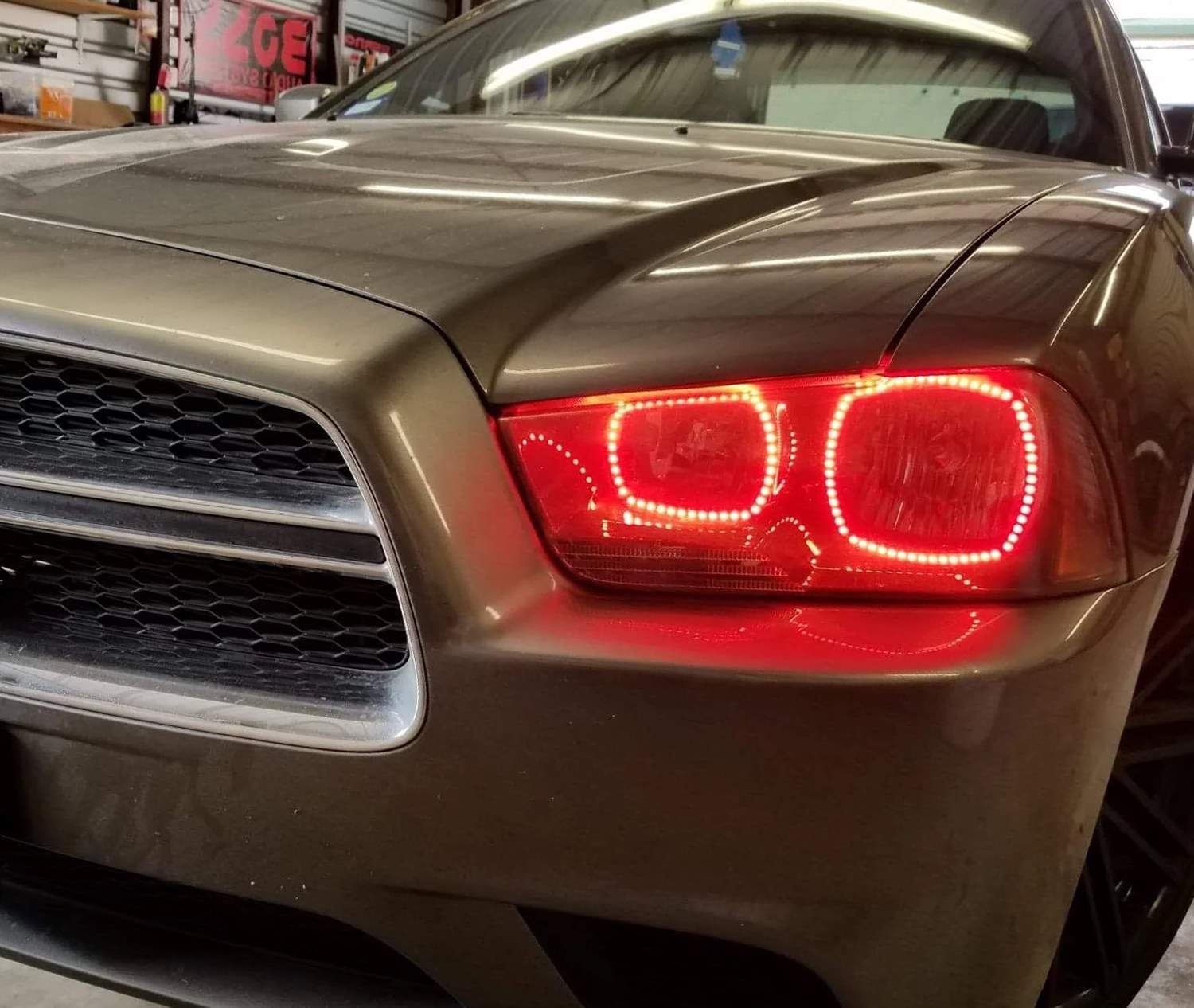iJDMTOY 210-LED RGB Multi-Color LED Angel Eyes Halo Rings for Dodge Charger 2011-2014 | Adjustable Front Road Lighting | Custom Car Aesthetics & Night Driving Safety