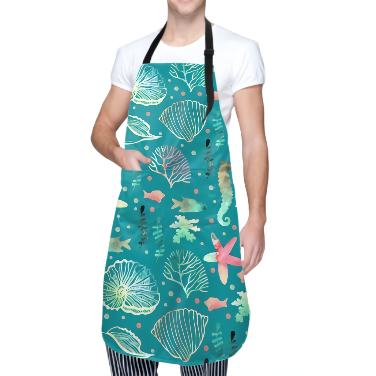 Adjustable Bib Apron with Pockets for Cooking, Baking, BBQ & Art - Perfect for Chefs, Artists & Outdoor Grilling
