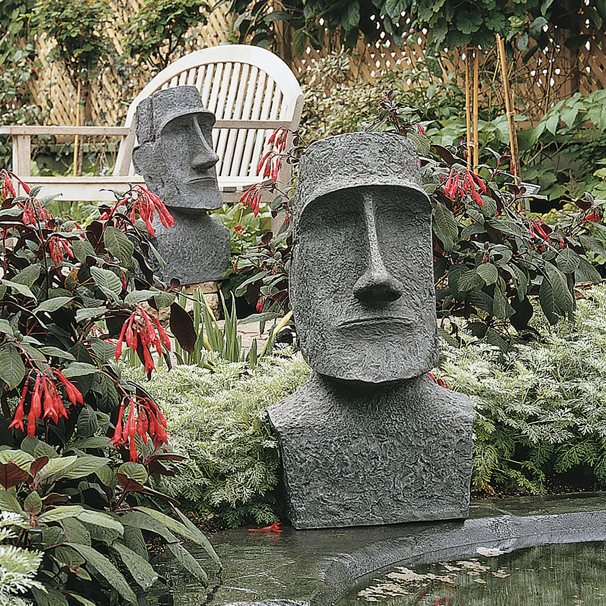 Design Toscano Easter Island Ahu Akivi Moai Monolith Statue - Large Ancient Polynesian Sculpture for Home Decor, Garden, or Office | Perfect for History Lovers & Unique Gift Ideas