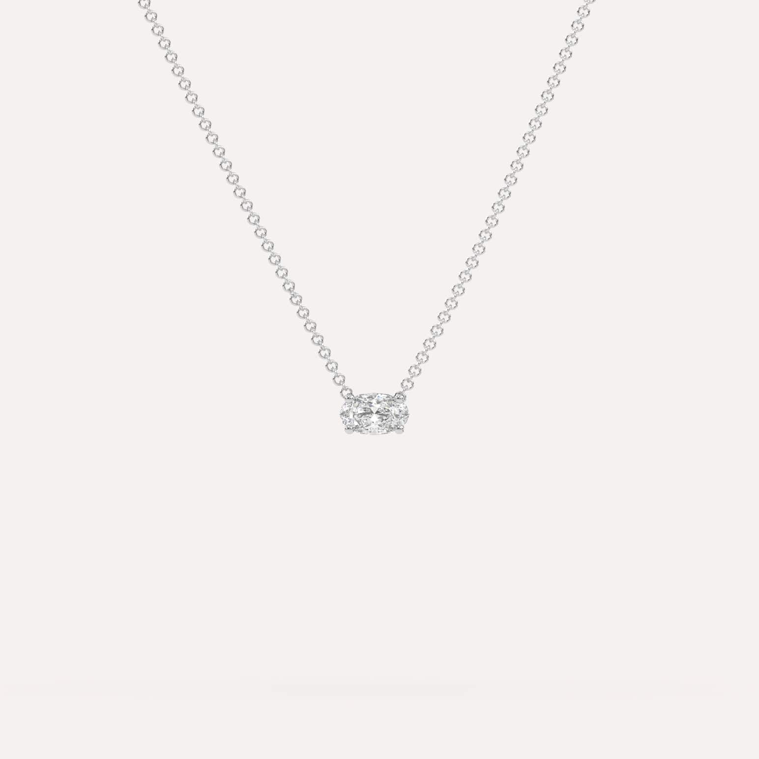1/4 Carat Oval Floating Diamond Necklace | Dainty Solitaire Pendant | 14K Gold/White Gold Necklace for Women | Perfect for Weddings, Anniversaries & Everyday Elegance