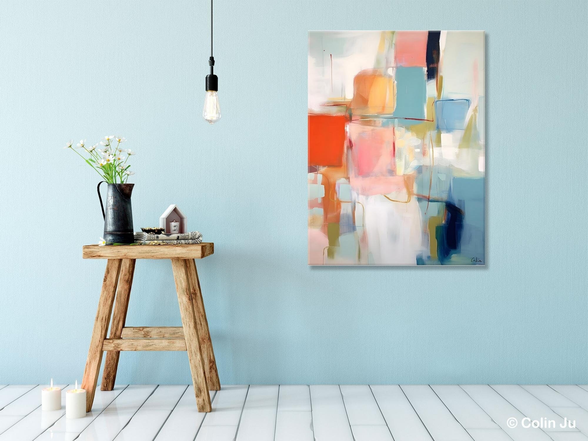 Hand Painted Canvas Art - Original Abstract Wall Paintings for Dining Room | Extra Large Contemporary Wall Decor | Perfect for Home & Office Interior Design