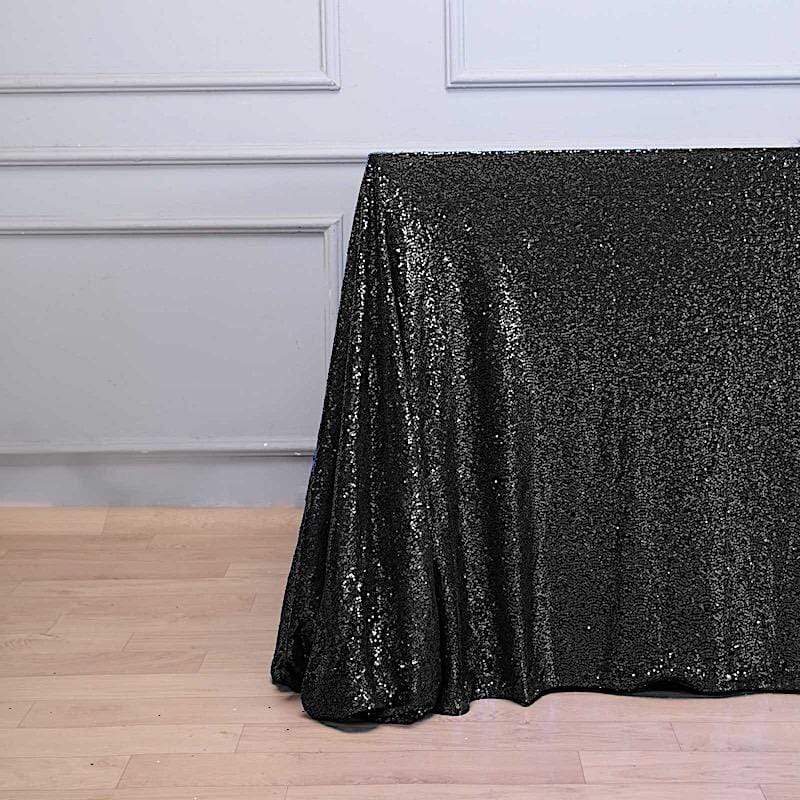 90x132 Inch Sparkling Sequined Rectangular Tablecloth for Wedding, Party, and Holiday Decorations - Elegant Dining Table Cover for Special Occasions