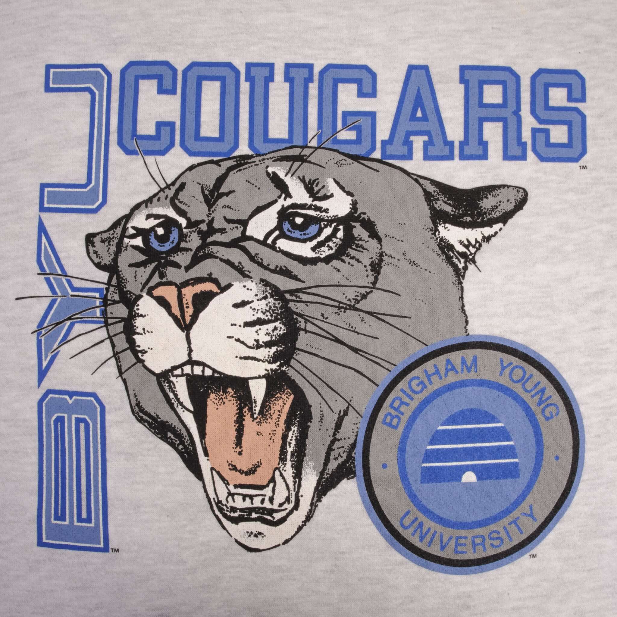 Vintage BYU Brigham Young University Cougars 1990s Sweatshirt XL - Made in USA Deadstock - Perfect for College Fans & Retro Fashion Lovers
