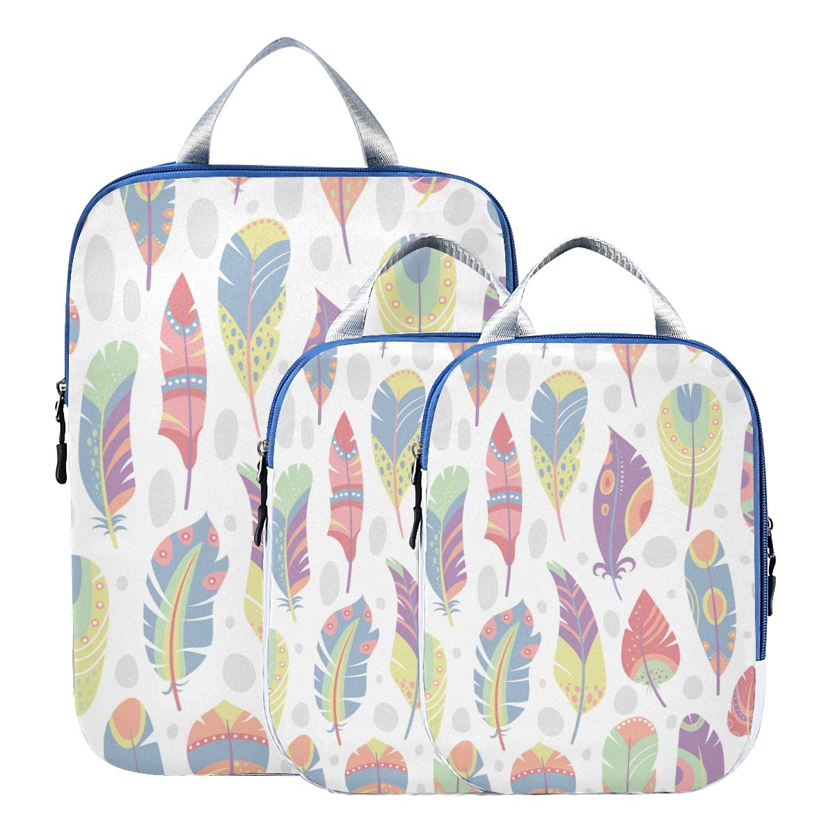 Featherlight Expandable Compression Packing Cubes Set - 3pc Travel Organizers with Separate Dirty Laundry Bag, Water-Resistant Storage for Suitcases - Perfect for Backpacking, Business Trips & Family Vacations