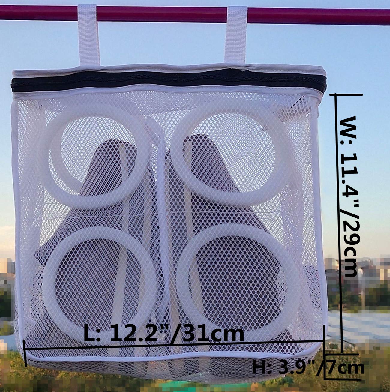 Portable Shoe Dryer Bag for Sneakers & Trainers - Large Padded Mesh Wash Bag for Men & Women | Shoe Protector for Washing Machine | Perfect for Travel, Gym & Laundry Day