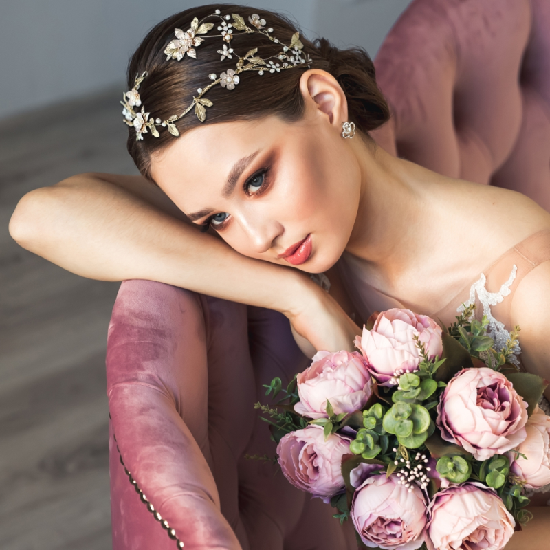 KATIA Gold Plated Bridal Headpiece - Elegant Wedding Hair Accessory for Brides, Bridesmaids, and Special Occasions