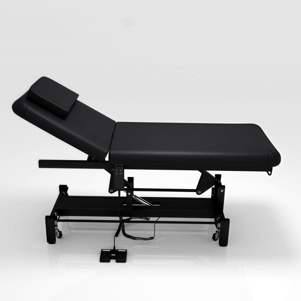 Heavy Duty RMT Electric Treatment & Medical Examination Bed - 1 Motor, Reinforced Thick Frame (Black) | Ideal for Chiropractic Clinics, Physical Therapy & Home Healthcare Use