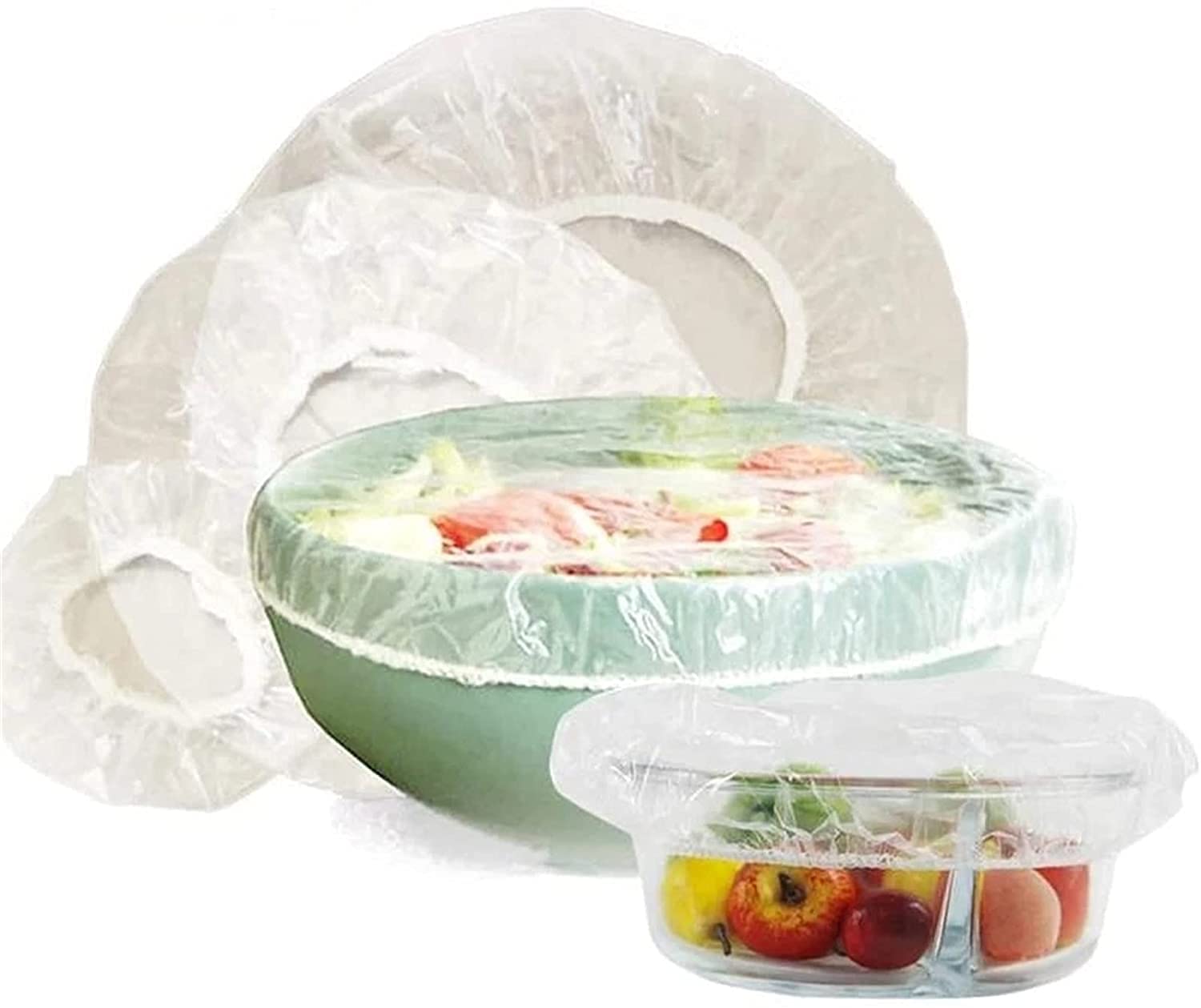 Reusable Elastic Food Storage Covers - Fresh Keeping Bags for Fruits, Vegetables & Leftovers (300pcs) | Eco-Friendly Kitchen Storage Solution for Meal Prep & Food Preservation