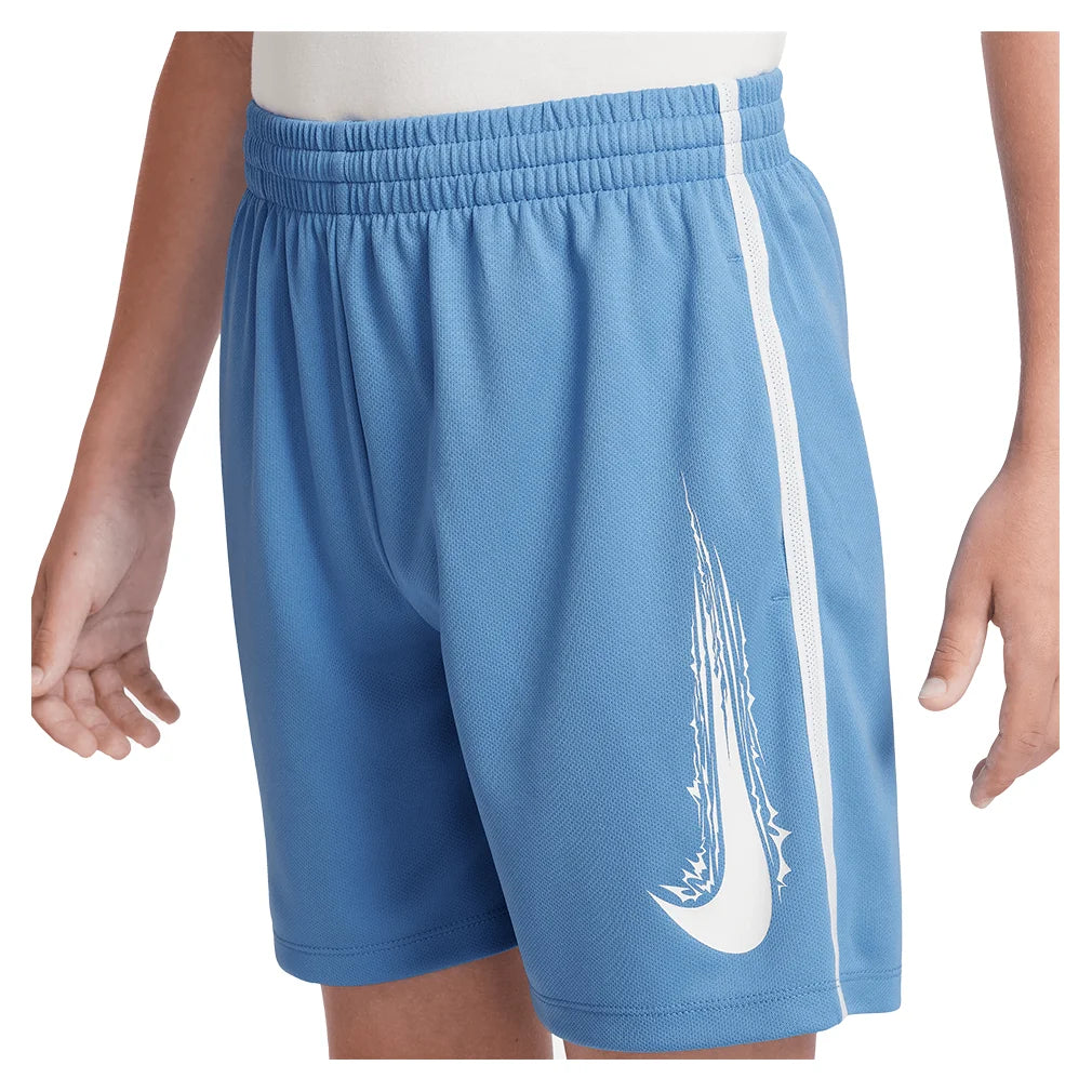 Boys' Dri-FIT Multi-Woven Training Shorts - Blue & White | Moisture-Wicking Athletic Shorts for Running, Basketball & Gym Workouts