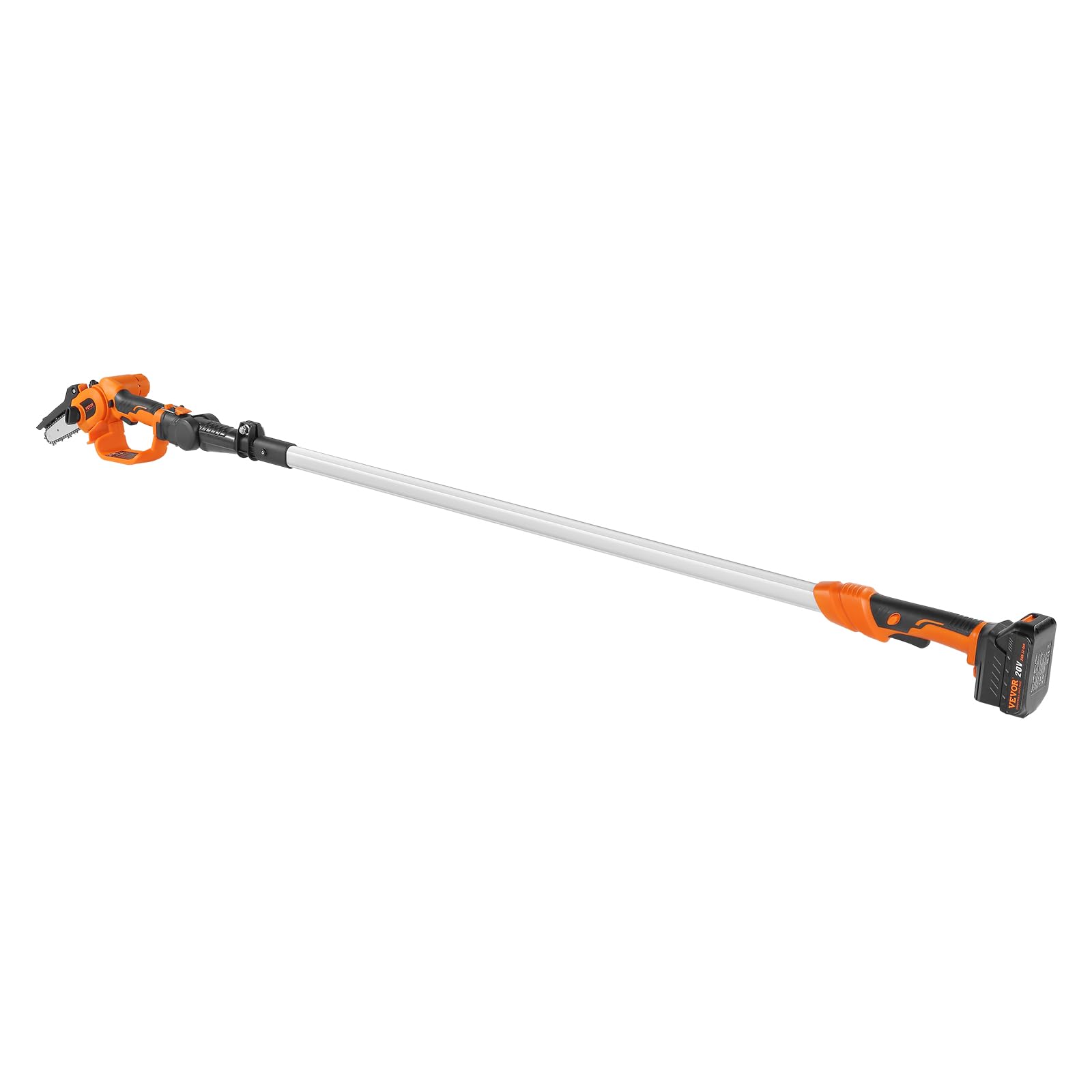 VEVOR 20V 4Ah Cordless Pole Saw & Mini Chainsaw 2-in-1 Combo Kit - 5-inch Chainsaw with 14-Foot Extendable Pole for Tree Trimming, Wood Cutting, and Garden Maintenance (Includes Battery & Blade Cover) - Perfect for Landscaping, Yard Work, and DIY Home Projects