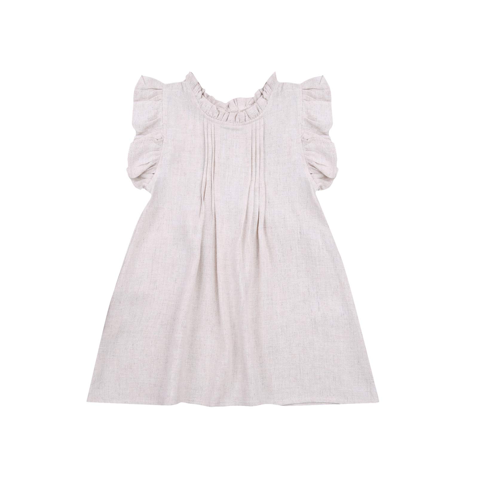 BSongo Toddler Girls Ruffle Dress - Solid Color Sleeveless A-Line Sundress for Summer | Princess Style Outfit for Beach, Party & Playtime