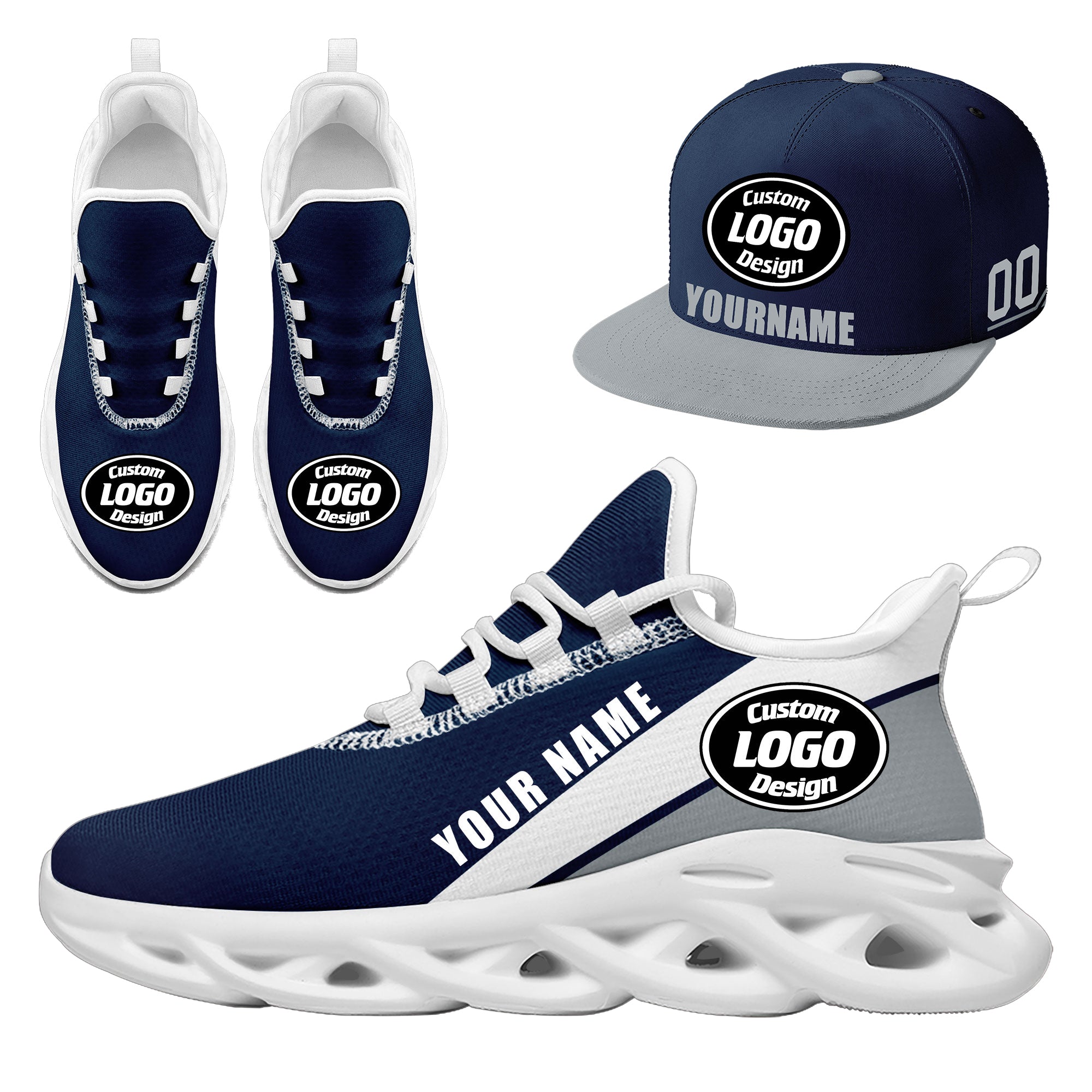 Custom MaxSoul Shoes and Hat Combo - Personalized Sneakers & Baseball Cap Set for Men & Women - Perfect for Running, Gym, Sports & Casual Wear