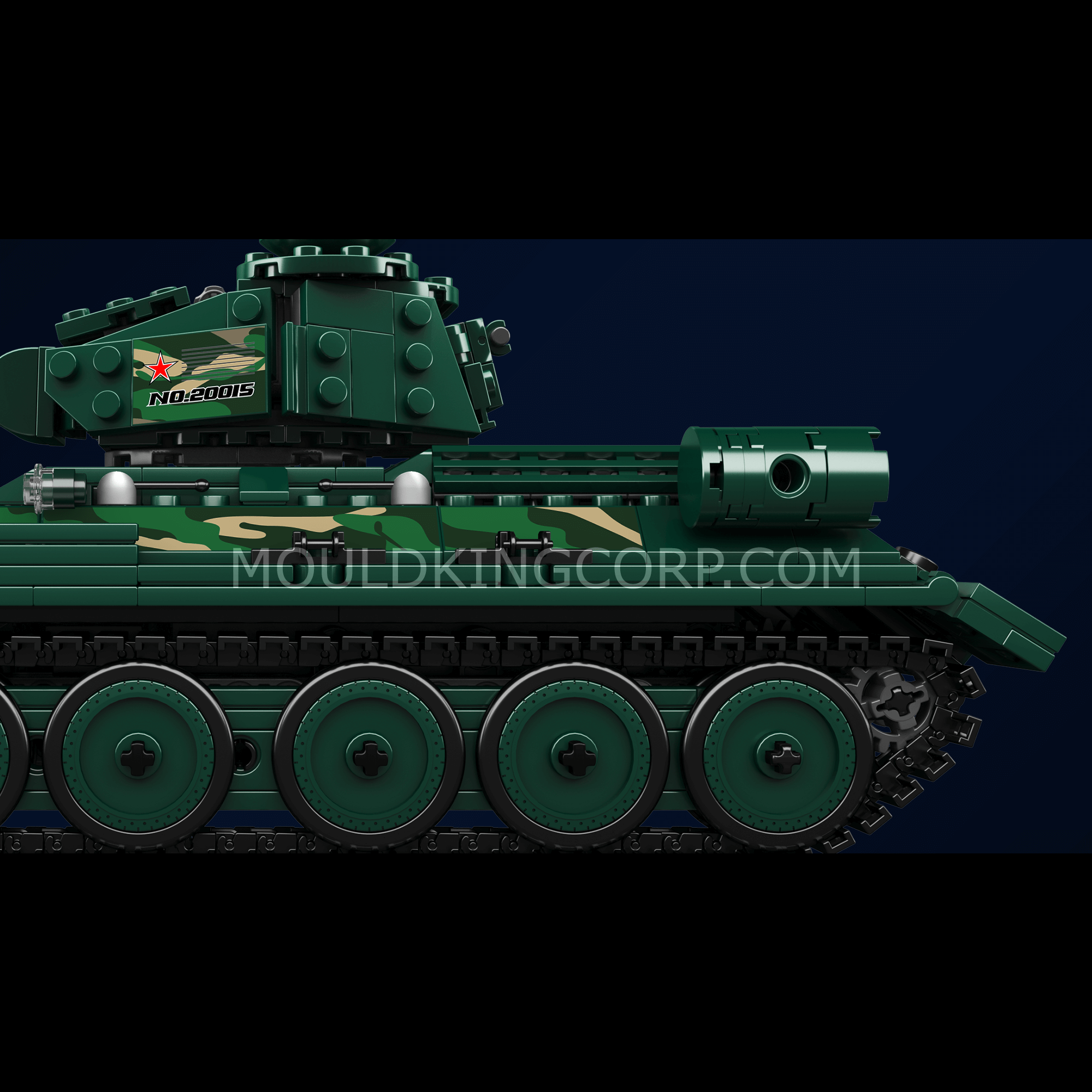 Mould King 20015 Soviet T-34 Tank Model Building Set - 800 Piece Military Tank Model Kit for Adults & Teens | WW2 Historical Collection, DIY Construction Toy, Gift for Tank Enthusiasts | Display Model for Home Office Decor & Military History Fans