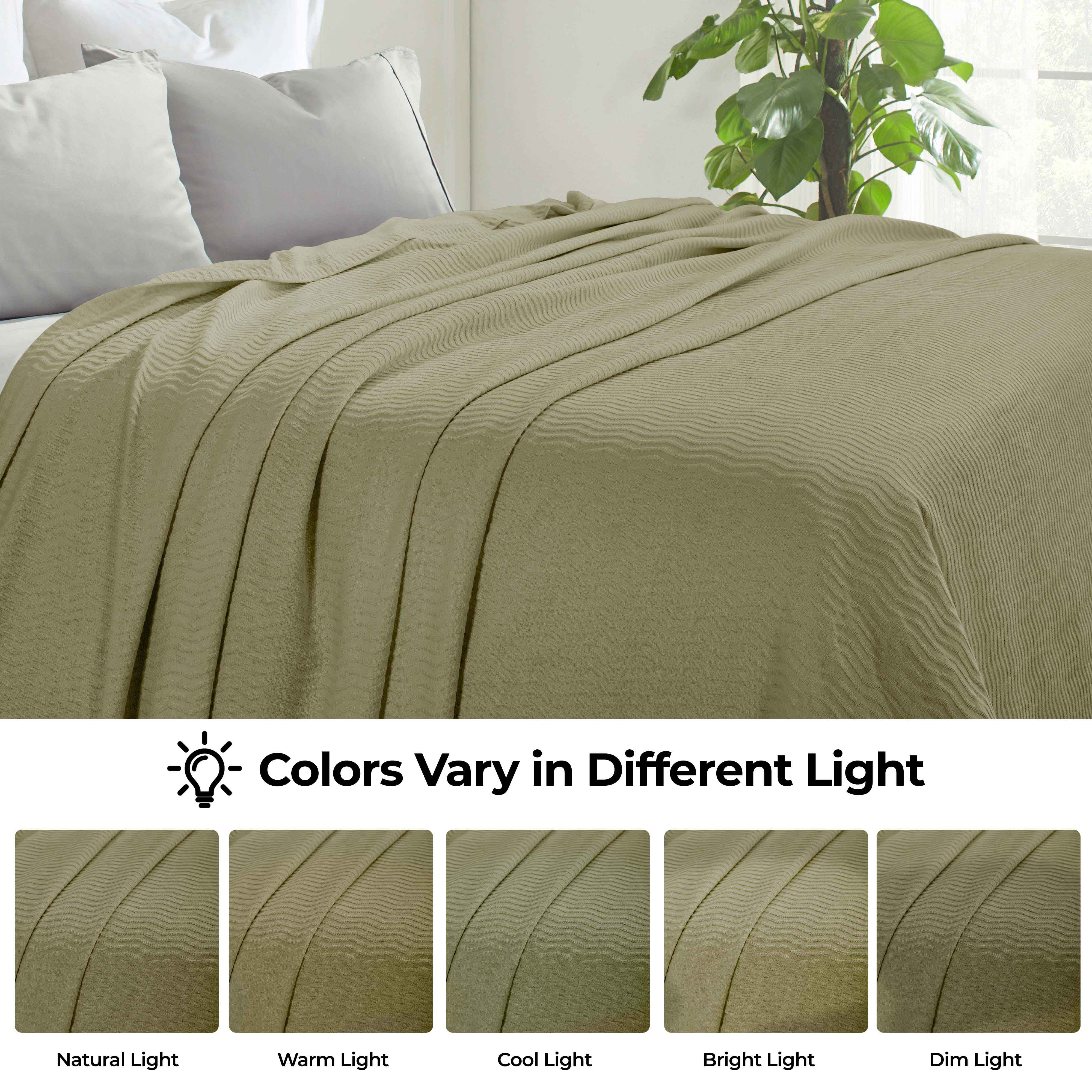 Jena Cotton Textured Chevron Lightweight Woven Blanket - Soft & Breathable Throw for Sofa, Bed & Outdoor Use - Cozy Home Decor & Picnic Essential
