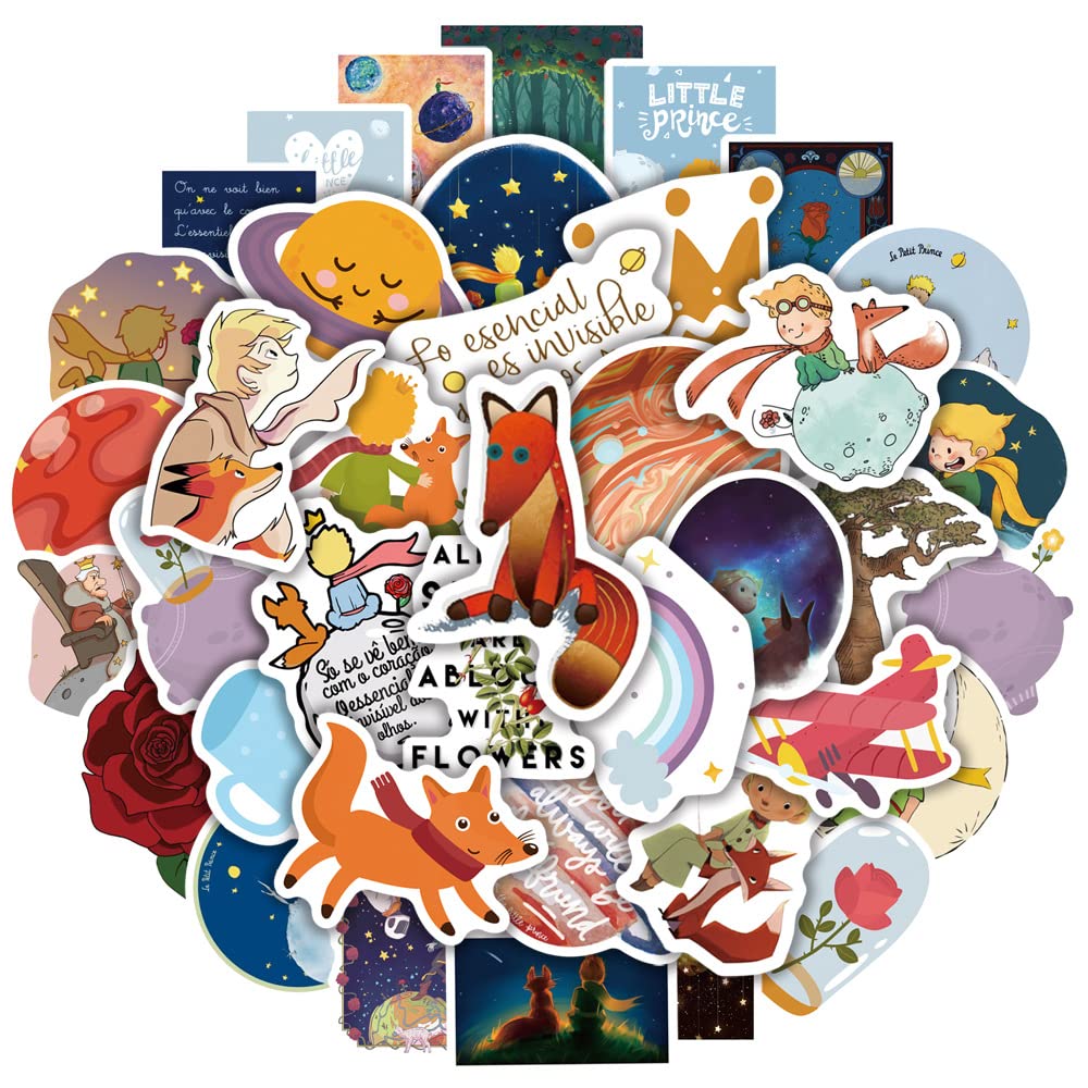 50pcs Cute Fox Cartoon Stickers - Waterproof Vinyl Decals for Laptop, Phone, Car, Trolley, Notebook - Aesthetic Art Stickers for Kids & Adults - Perfect for DIY Crafts, Scrapbooking & Home Decor