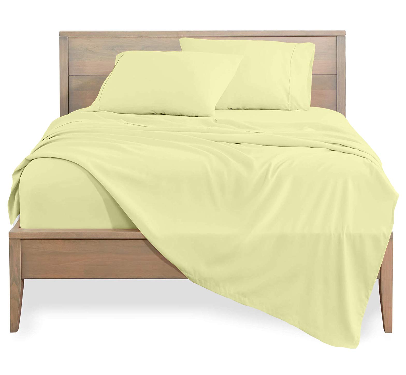 1000 Thread Count Luxury Bed Sheet Set - 4 Piece Soft Breathable Hotel Quality Bedding with Deep Pocket (Fits Mattress up to 8 Inches) - Full Size Ivory Solid Color - Perfect for Master Bedroom, Guest Room & Airbnb Stays
