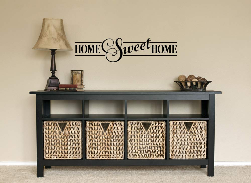 Home Sweet Home Quote Vinyl Wall Decal Sticker - Removable Home Decor Art (White, 29x7 inches) - Perfect for Living Room, Bedroom & Nursery Wall Decor