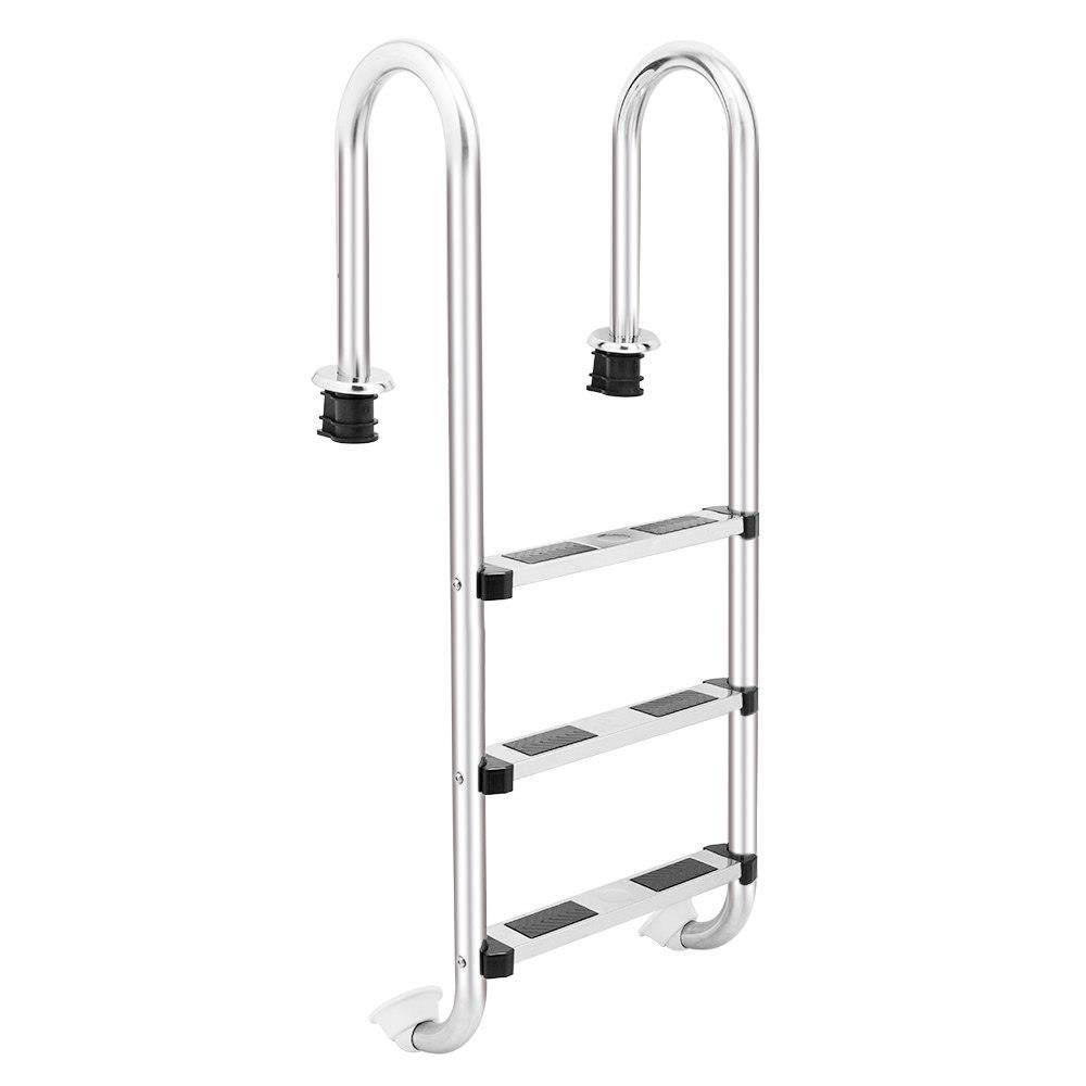 636643 Heavy Duty 3-Step Stainless Steel Swimming Pool Ladder - Anti-Slip Design for Inground Pools, Easy Assembly | Perfect for Backyard, Residential & Commercial Pool Safety Access