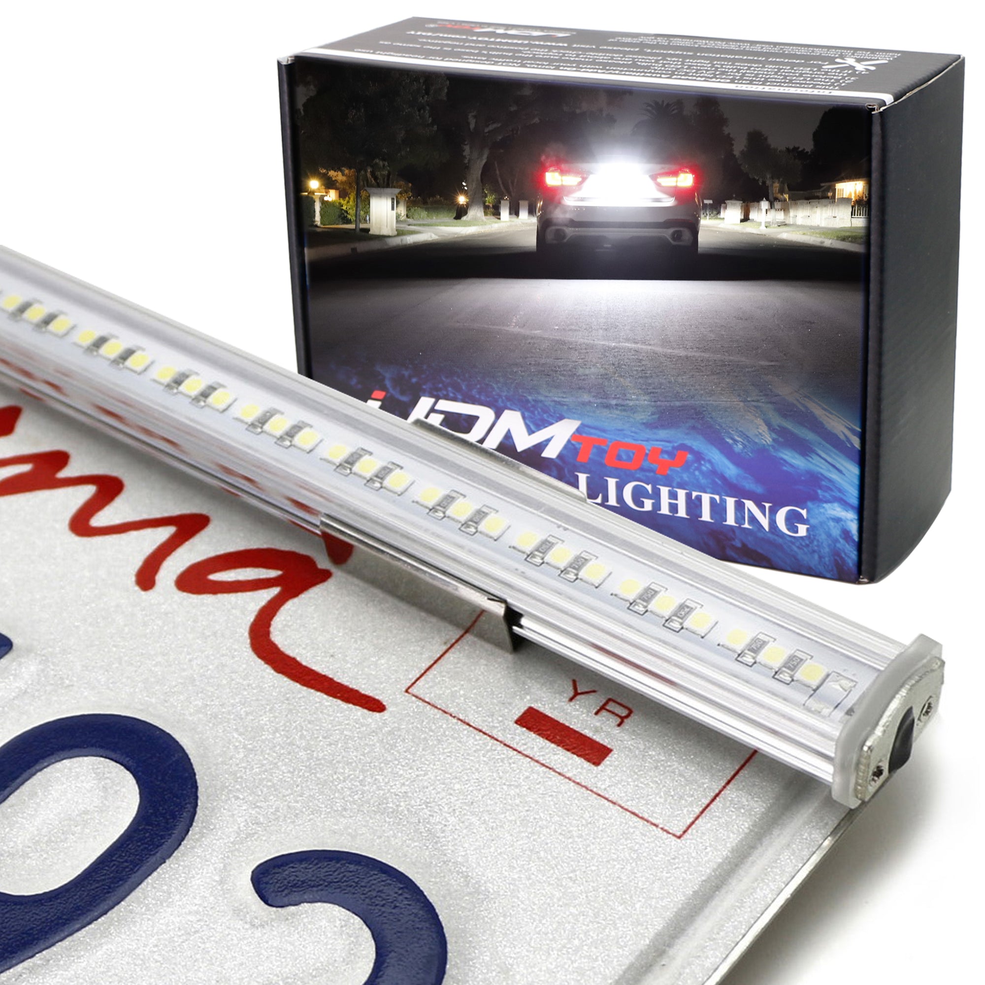 12 57 SMD LED License Plate Frame Mount Backup Reverse Light Bar Kit - Ultra Bright Reverse Lights for Trucks, SUVs, Cars - Perfect for Night Driving, Parking & Off-Road Adventures