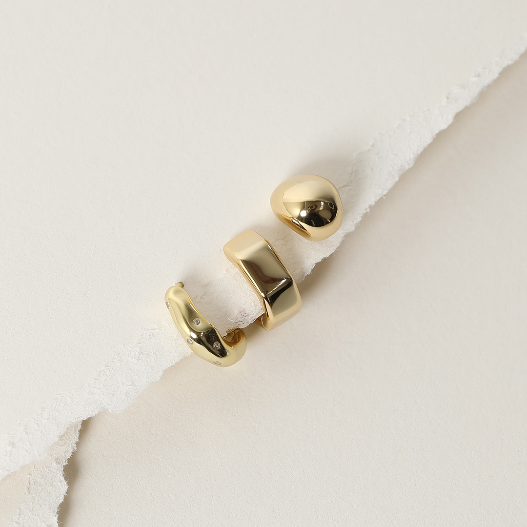 Cyrus Stud Earrings for Women - 14K Gold Plated Cubic Zirconia Studs - Perfect for Everyday Wear, Gift Giving & Special Occasions