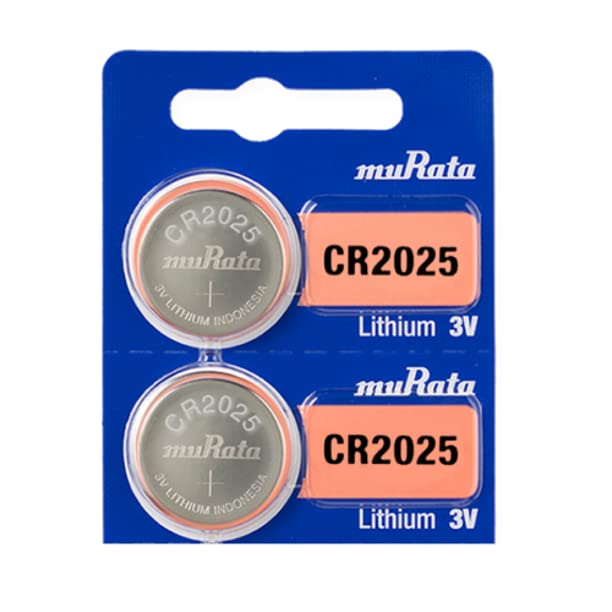 Murata CR2025 3V Lithium Coin Cell Battery - 2 Pack, Replacement for Sony CR2025 - Perfect for Watches, Calculators, Key Fobs & Small Electronics